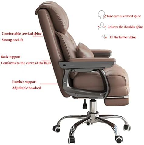 Ergonomic High Back Office Chair with Footrest and Lumbar Support PU Leather Executive Computer Chair for Home Office (White)