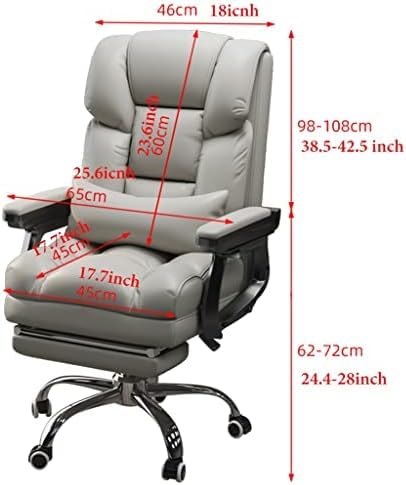 Ergonomic High Back Office Chair with Footrest and Lumbar Support PU Leather Executive Computer Chair for Home Office (White)