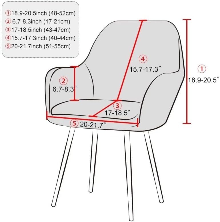Impermeable Cubiertas De Sillas, Diseño Ergonomica Silla Tapizada,Escandinavo Butacas Sillón Fundas Sillas Oficina Cocina Chair Covers(Orange,1PC)