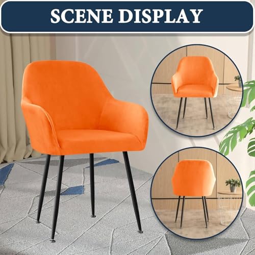 Impermeable Cubiertas De Sillas, Diseño Ergonomica Silla Tapizada,Escandinavo Butacas Sillón Fundas Sillas Oficina Cocina Chair Covers(Orange,1PC)