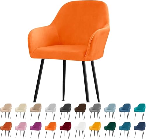 Impermeable Cubiertas De Sillas, Diseño Ergonomica Silla Tapizada，Escandinavo Butacas Sillón Fundas Sillas Oficina Cocina Chair Covers(Orange,1PC)