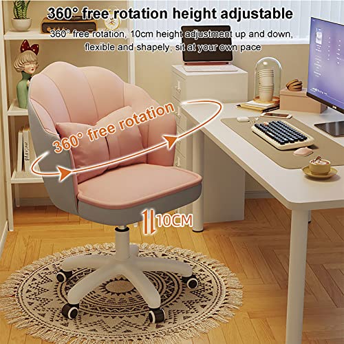 Velvet Fluffy Adjustable Vanity Chair Comfy Executive Spinning Chair with Arms Upholstered Makeup/Office Computer Chair for Bedrooms Aesthetic Desk Chair for Home Buy Now!
