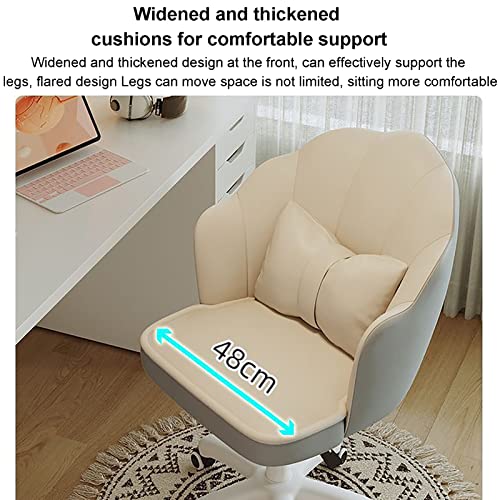 Velvet Fluffy Adjustable Vanity Chair Comfy Executive Spinning Chair with Arms Upholstered Makeup/Office Computer Chair for Bedrooms Aesthetic Desk Chair for Home Buy Now!