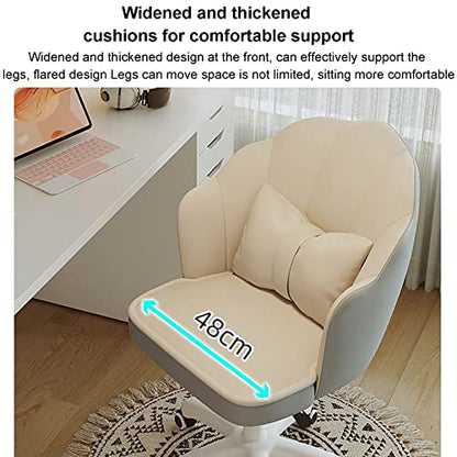 Velvet Fluffy Adjustable Vanity Chair Comfy Executive Spinning Chair with Arms Upholstered Makeup/Office Computer Chair for Bedrooms Aesthetic Desk Chair for Home Buy Now!