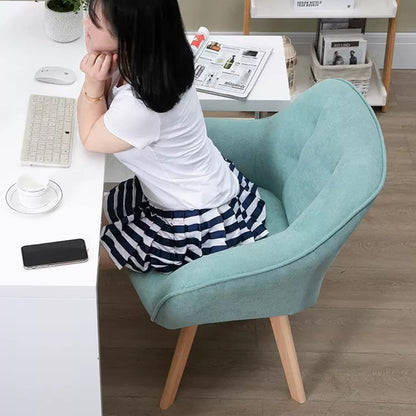 Velvet Swivel Armchair with Sturdy Wood Legs Grey Accent Chair for Small Spaces