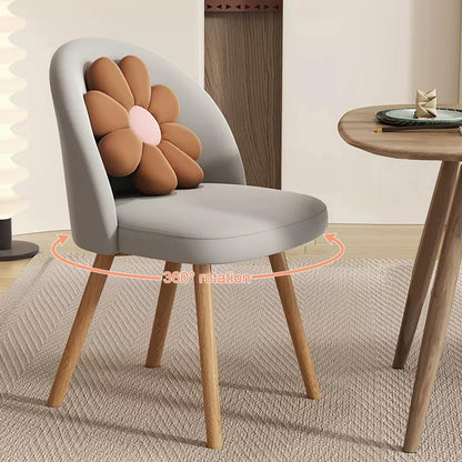 Swivel Kitchen Chair Modern Upholstered Dining Chairs, Velvet Side Chair with Solid Wood Legs, Accent Chairs for Kitchen, Living Room, Dining Room, Set of 1