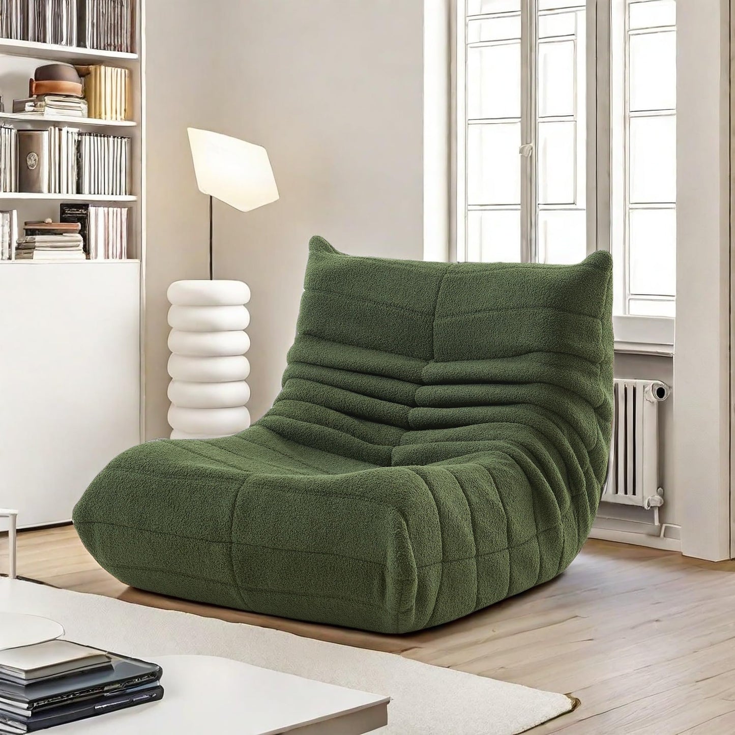 Sillón de suelo con respaldo, cómodo sofá perezoso para salón y dormitorio, ideal como sillón de lectura o silla de meditación