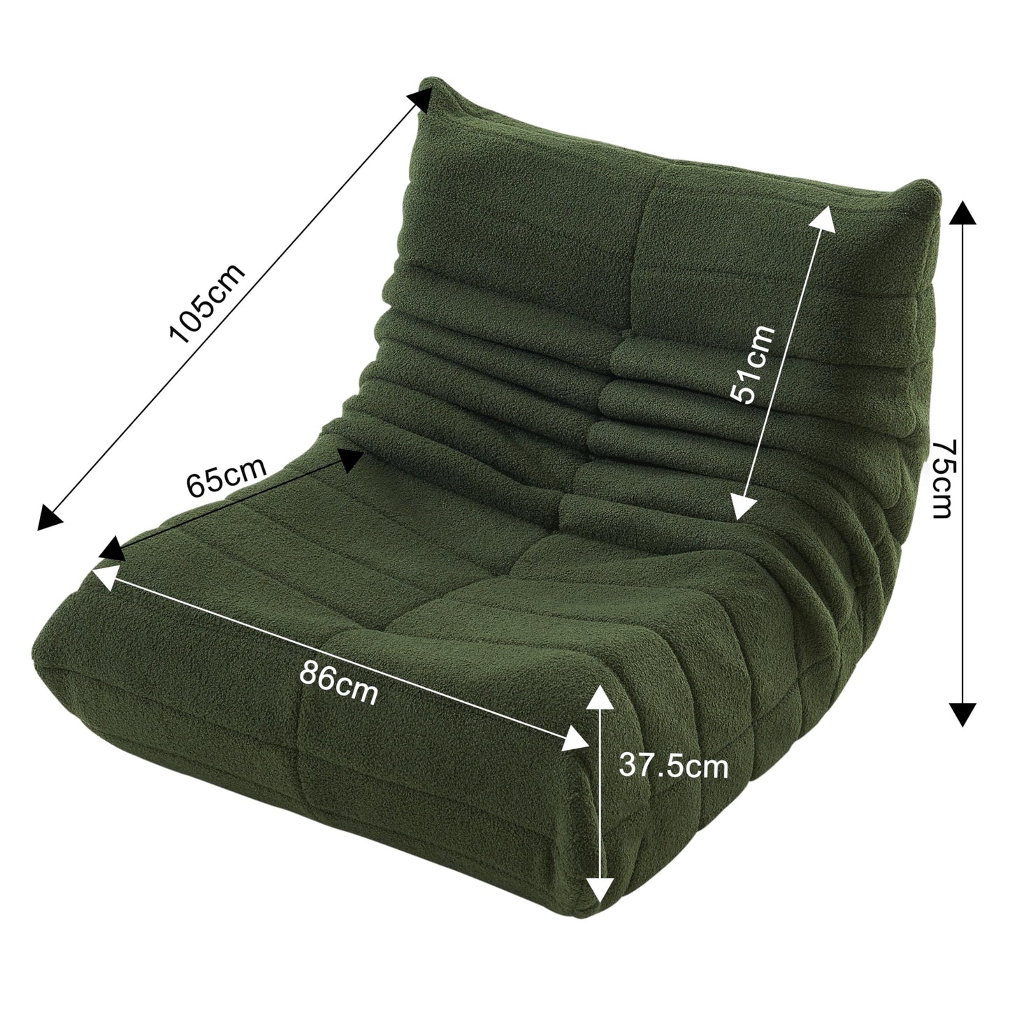 Sillón de suelo con respaldo, cómodo sofá perezoso para salón y dormitorio, ideal como sillón de lectura o silla de meditación